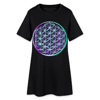 Fleur de Vie - Robe T-shirt Femme - noir - Devant
