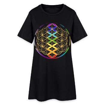 Fleur de Vie avec les Chakras - Robe T-shirt Femme - noir - Devant