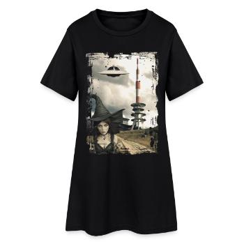UFO Brocken im Harz - Frauen T-Shirt-Kleid - Schwarz - Vorne