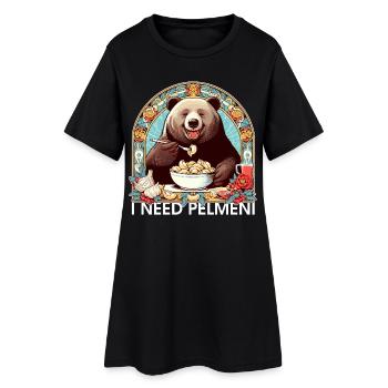 J’ai besoin d’un cadeau d’ours Pelmeni - Robe T-shirt Femme - noir - Devant