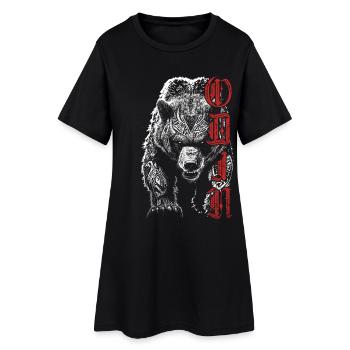 Odin Grizzly Ours Mythologie nordique Viking - Robe T-shirt Femme - noir - Devant