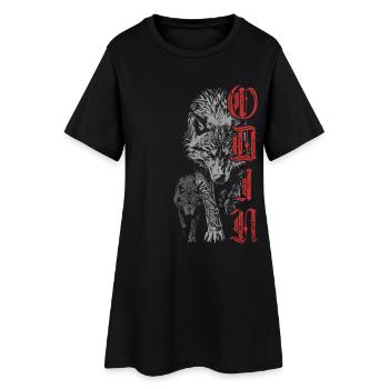 Odin loup loup viking mythologie nordique - Robe T-shirt Femme - noir - Devant