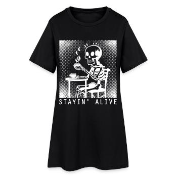Stayin Alive Barista Coffee - Women’s T-Shirt Dress - black - Front