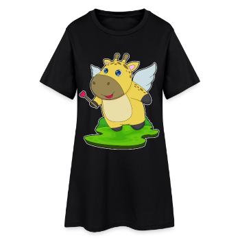 Baguette de fée girafe - Robe T-shirt Femme - noir - Devant