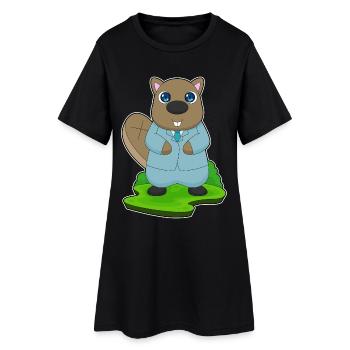 Beaver Groom Costume Mariage - Robe T-shirt Femme - noir - Devant