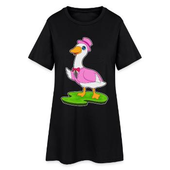 Ente Bräutigam Zylinder Hochzeit - Frauen T-Shirt-Kleid - Schwarz - Vorne