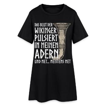 Drôle Toast Hydromel à boire Corne Viking Humour - Robe T-shirt Femme - noir - Devant