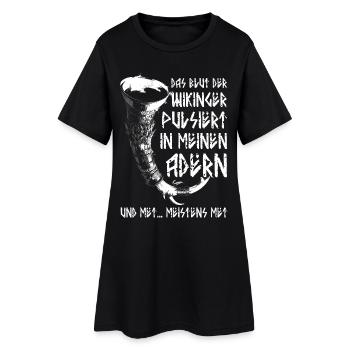 Lustiger Trinkspruch Met Trinkhorn Humor Wikinger - Frauen T-Shirt-Kleid - Schwarz - Vorne