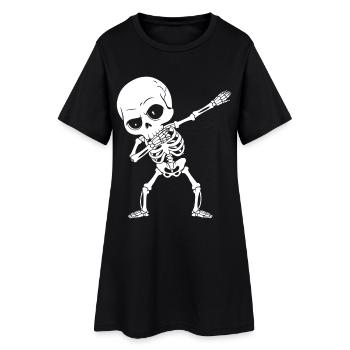 Funny Dabbing Skeleton Halloween Spooky Gift - Women’s T-Shirt Dress - black - Front