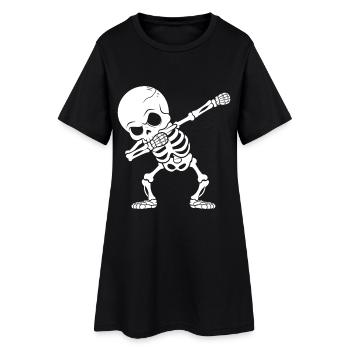 Halloween Dabbing Skeleton Funny Spooky Gift - Women’s T-Shirt Dress - black - Front