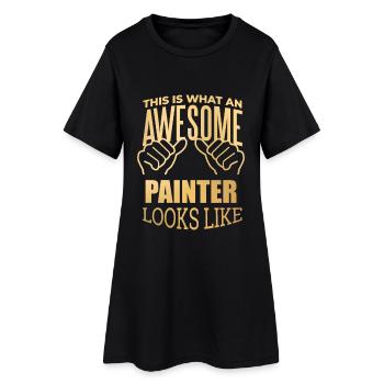 peintre - Robe T-shirt Femme - noir - Devant