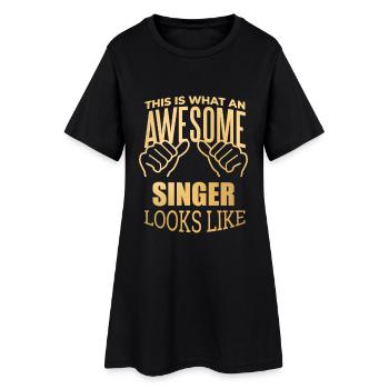 chanter - Robe T-shirt Femme - noir - Devant