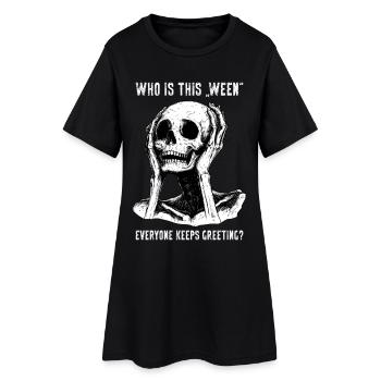 Meme Squelette Halloween Drôle Effrayant Cadeau - Robe T-shirt Femme - noir - Devant