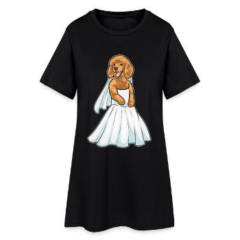 Robe de mariée caniche - Robe T-shirt Femme - noir - Devant