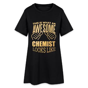 chimie - Robe T-shirt Femme - noir - Devant
