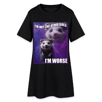 Je ne suis pas comme les autres filles Opossum Possum Meme - Robe T-shirt Femme - noir - Devant