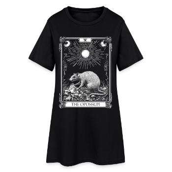 The Opossum Possum Occult Funny Tarot Tarot Card - Women’s T-Shirt Dress - black - Front