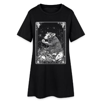 Tarot Tarot Card Funny The Opossum Possum Occult - Women’s T-Shirt Dress - black - Front