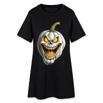 Clown citrouille effrayant - Robe T-shirt Femme - noir - Devant