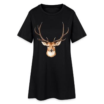 Tête de cerf mignonne - Robe T-shirt Femme - noir - Devant