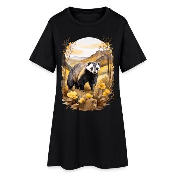Blaireau à la montagne - Robe T-shirt Femme - noir - Devant