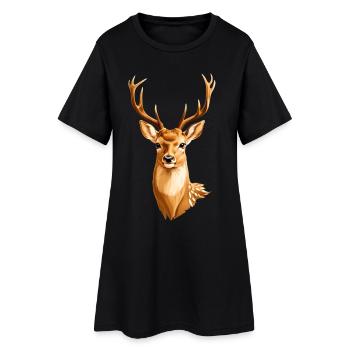 Cerf doré - Robe T-shirt Femme - noir - Devant