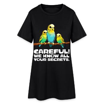 Attention - Nous connaissons tous vos secrets - Robe T-shirt Femme - noir - Devant