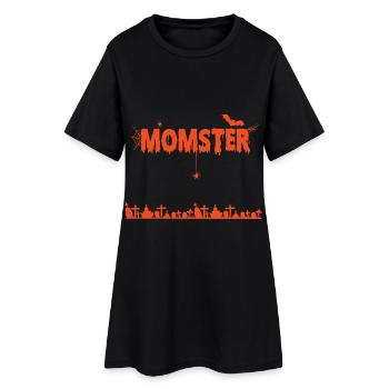 Halloween T-Shirt Funny Mum Costume Spooky Design - Women’s T-Shirt Dress - black - Front