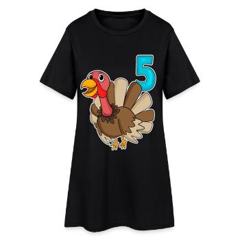 Motif 5ème anniversaire Turquie - 5 ans - Robe T-shirt Femme - noir - Devant
