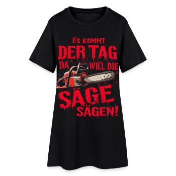 Halloween Säge Ruhrpott Ruhrgebiet Shirt - Frauen T-Shirt-Kleid - Schwarz - Vorne
