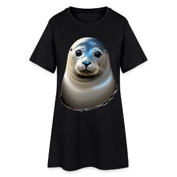 Beau joint - Robe T-shirt Femme - noir - Devant