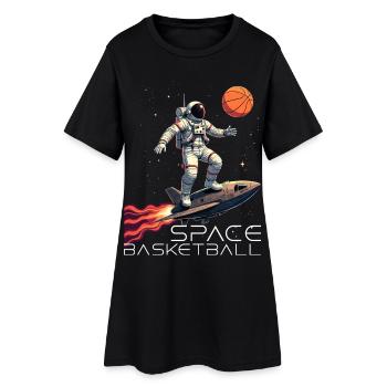 Cadeau de vaisseau spatial astronaute de basket-ball de l’espace - Robe T-shirt Femme - noir - Devant