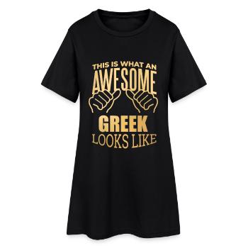 Grèce - Robe T-shirt Femme - noir - Devant
