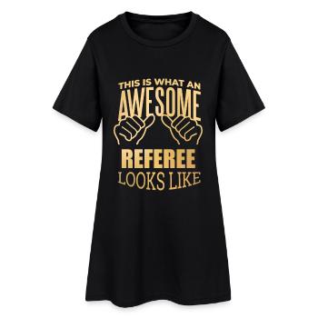Schiedsrichter - Frauen T-Shirt-Kleid - Schwarz - Vorne