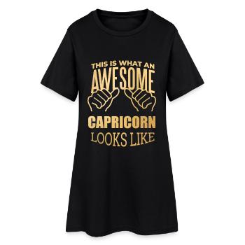 Capricorne - Robe T-shirt Femme - noir - Devant