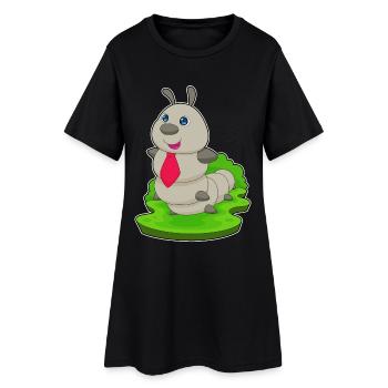 Cravate chenille - Robe T-shirt Femme - noir - Devant