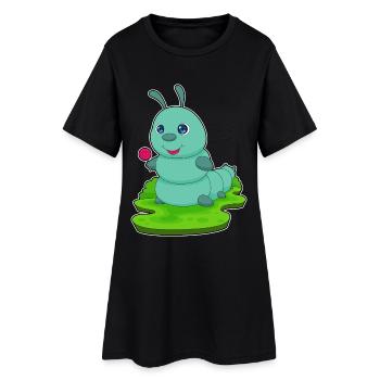 Sucette chenille - Robe T-shirt Femme - noir - Devant