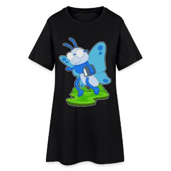 Schmetterling Buch - Frauen T-Shirt-Kleid - Schwarz - Vorne