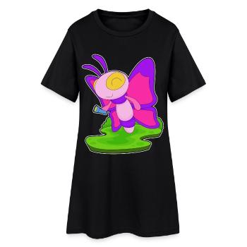 Butterfly Flashlight - Women’s T-Shirt Dress - black - Front