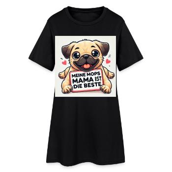 Funny Dog with Kids Message - Women’s T-Shirt Dress - black - Front