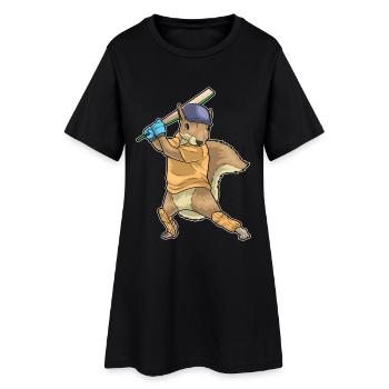 Écureuil Cricket Batte de cricket - Robe T-shirt Femme - noir - Devant