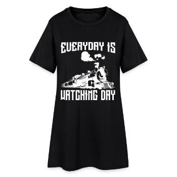 Tous les jours, c’est le jour de l’observation - Robe T-shirt Femme - noir - Devant