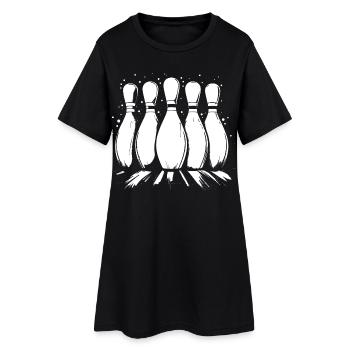 Quilles de bowling - Robe T-shirt Femme - noir - Devant