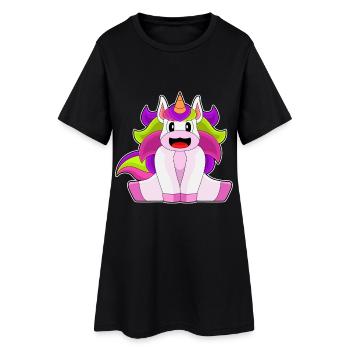 licorne drôle - Robe T-shirt Femme - noir - Devant