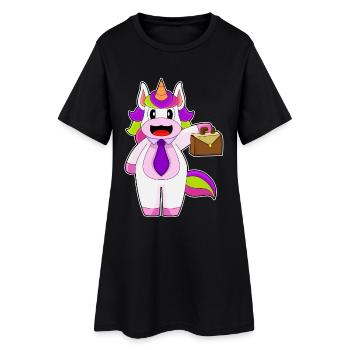 Einhorn Handtasche - Frauen T-Shirt-Kleid - Schwarz - Vorne