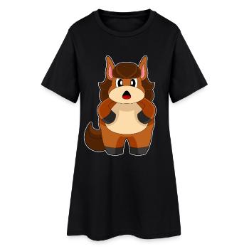 Cheval Drôle - Robe T-shirt Femme - noir - Devant