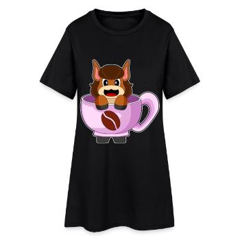 Tasse à café cheval - Robe T-shirt Femme - noir - Devant
