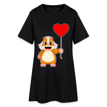Mariage en ballon de mariée hamster - Robe T-shirt Femme - noir - Devant