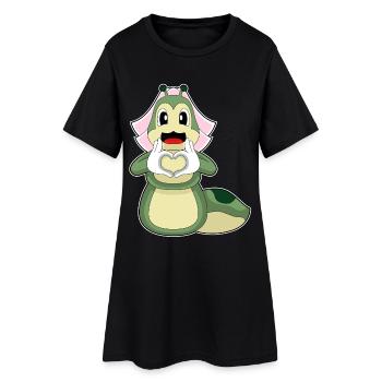 Chenille Mariage Coeur de mariée - Robe T-shirt Femme - noir - Devant