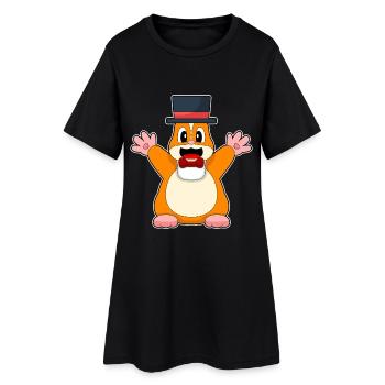 Hamster Marié Chapeau Haut de forme Mariage - Robe T-shirt Femme - noir - Devant